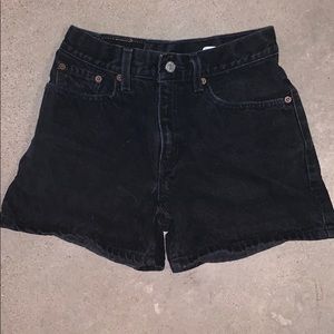 Levi’s Black 505 High Waisted Shorts